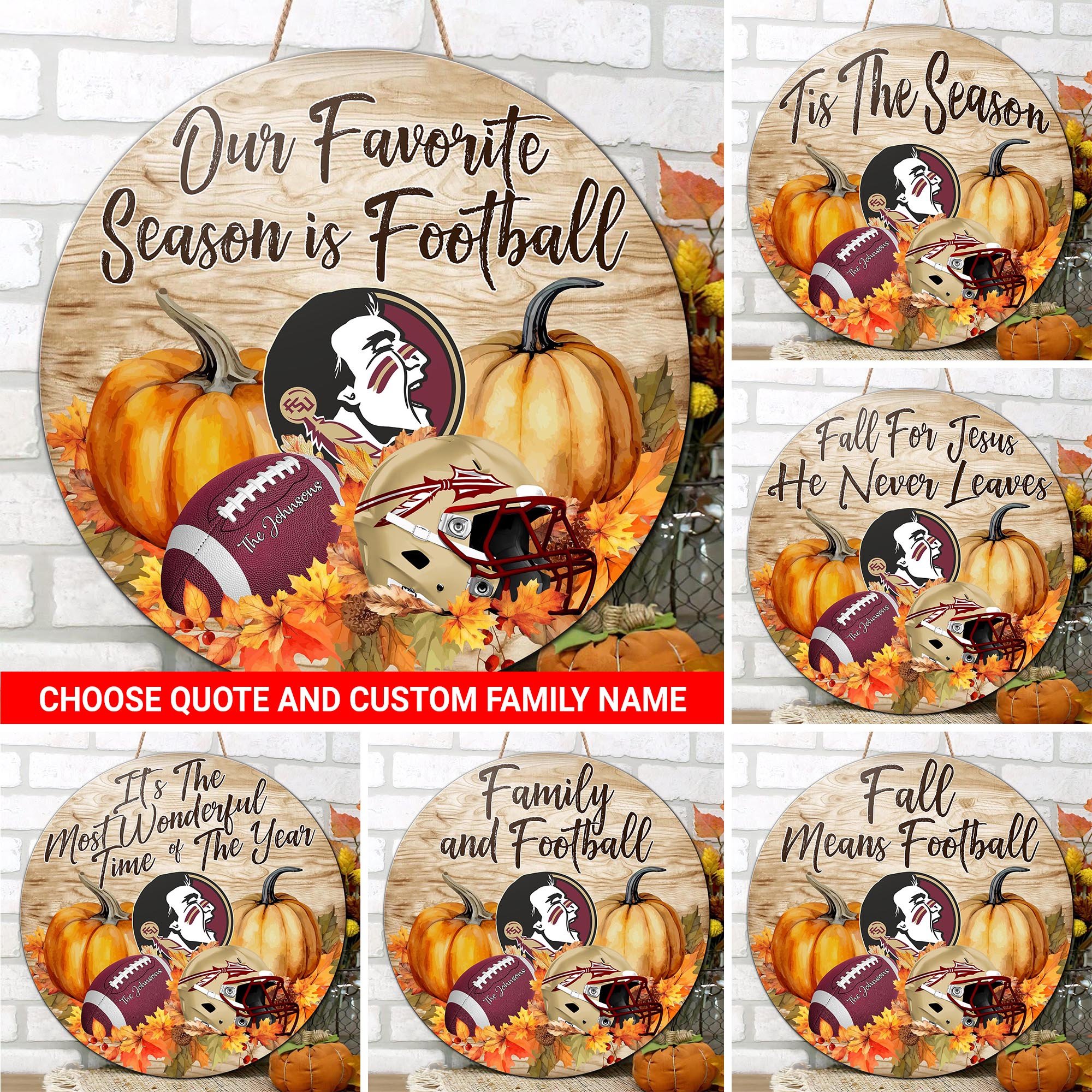 Florida State Seminoles Shape Wooden Sign Custom Your Family Name And Choose Your Quotes, Sport Gifts, Home Decorations ETRG-51656